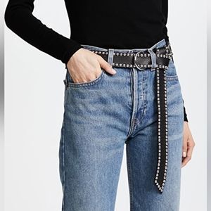 B-Low the Belt. Black Leather and Silver single O- ring belt. O/S